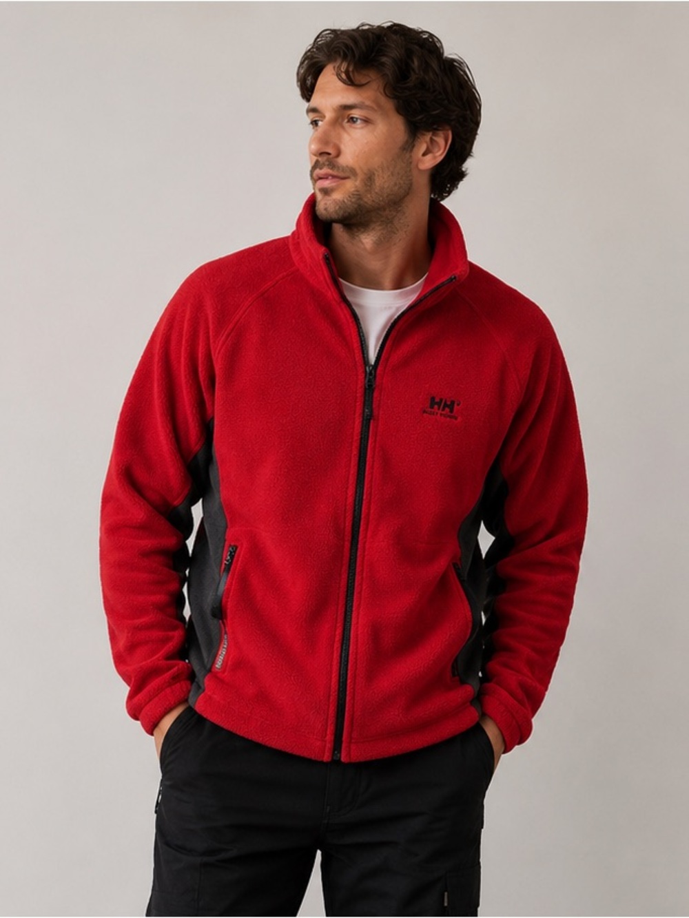 Helly Hansen Red Fleece Full-Zip Sweater